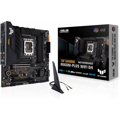 ASUS TUF GAMING B660M PLUS WIFI D4 LGA 1700 Intel 12th Gen Micro ATX Gaming Motherboard